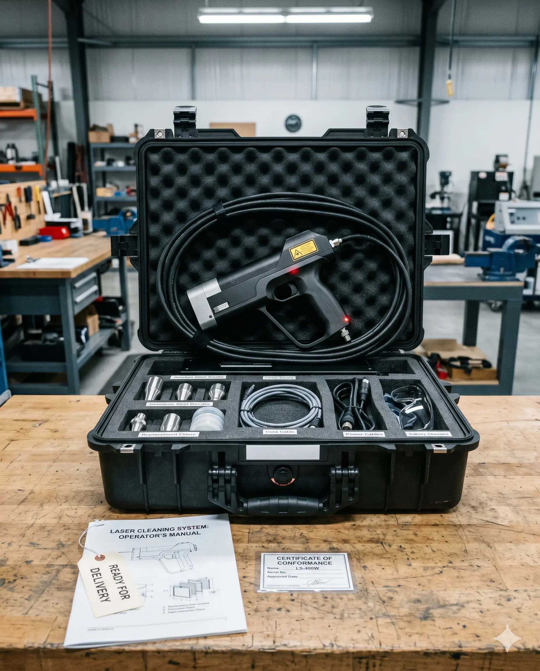 Equipo de limpieza láser LC Lasers entregado al cliente con sesión de formación práctica
